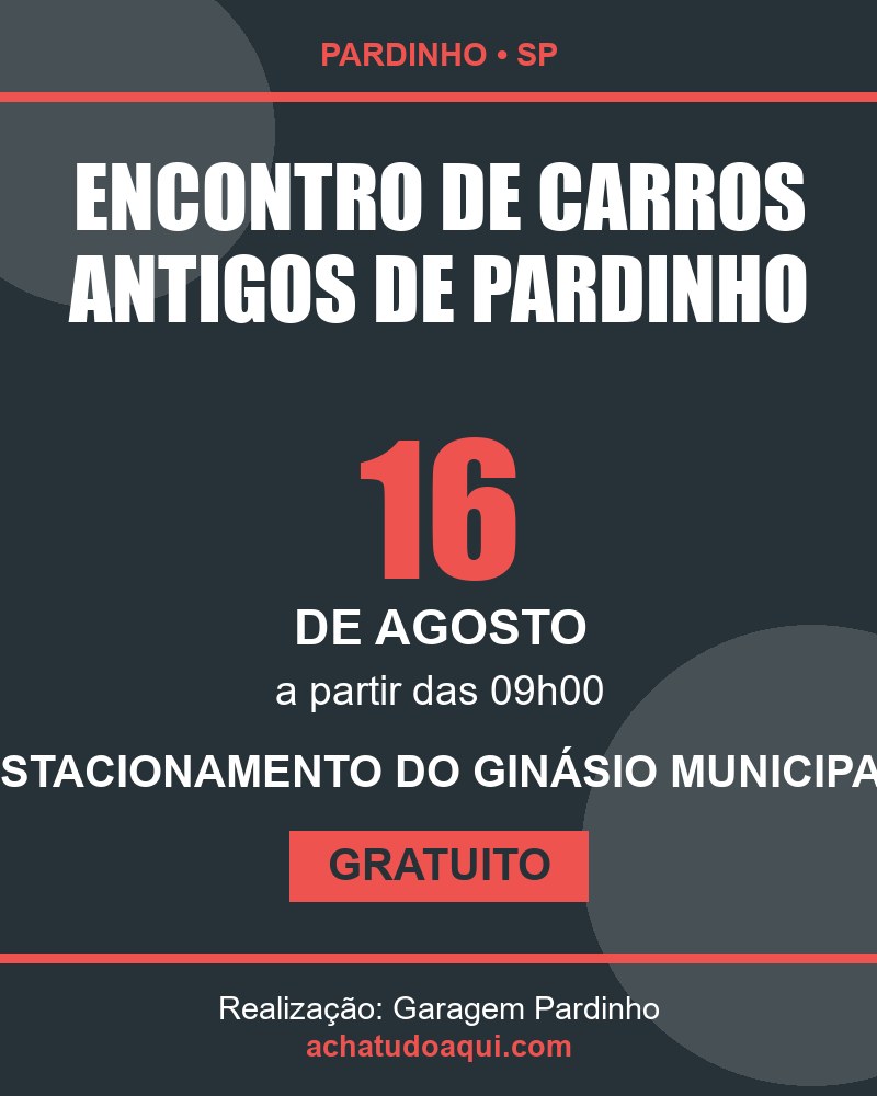 Cartaz: Encontro de Carros Antigos de Pardinho