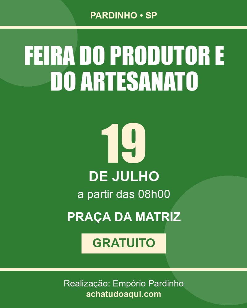 Cartaz: Feira do Produtor e do Artesanato