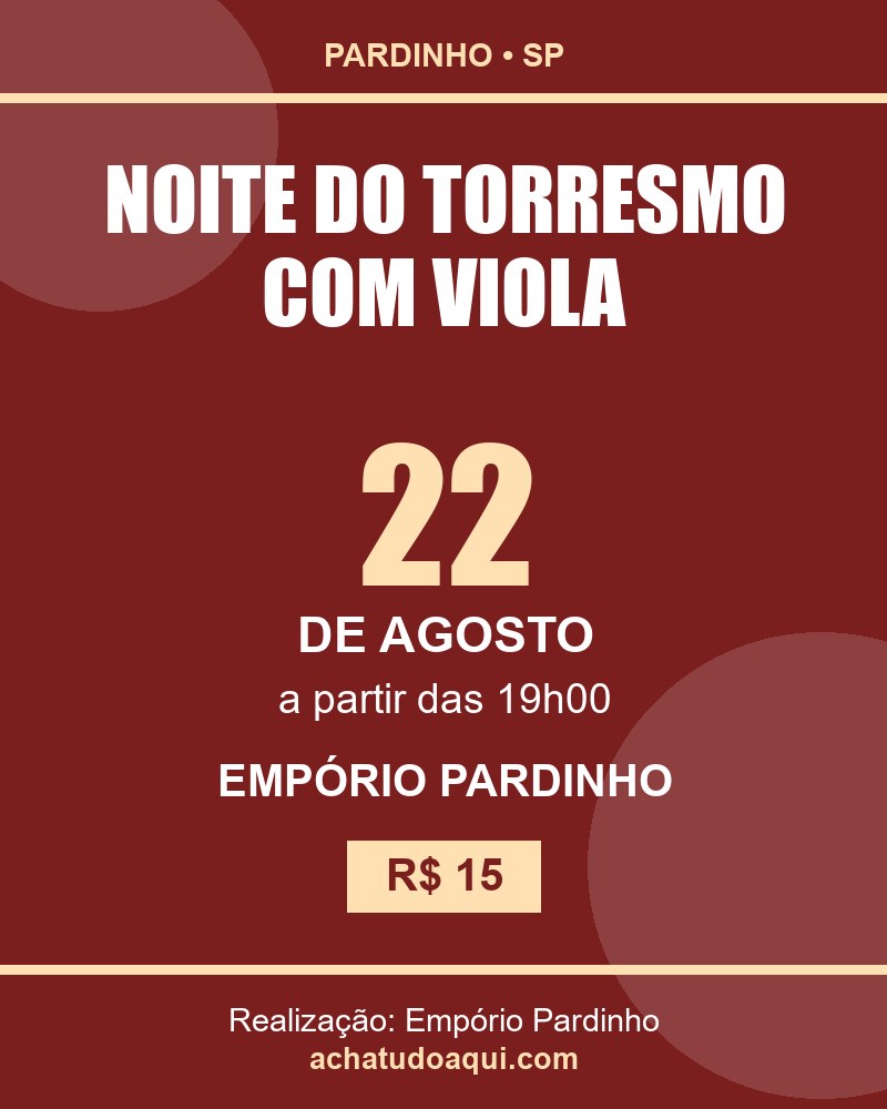 Cartaz: Noite do Torresmo com Viola