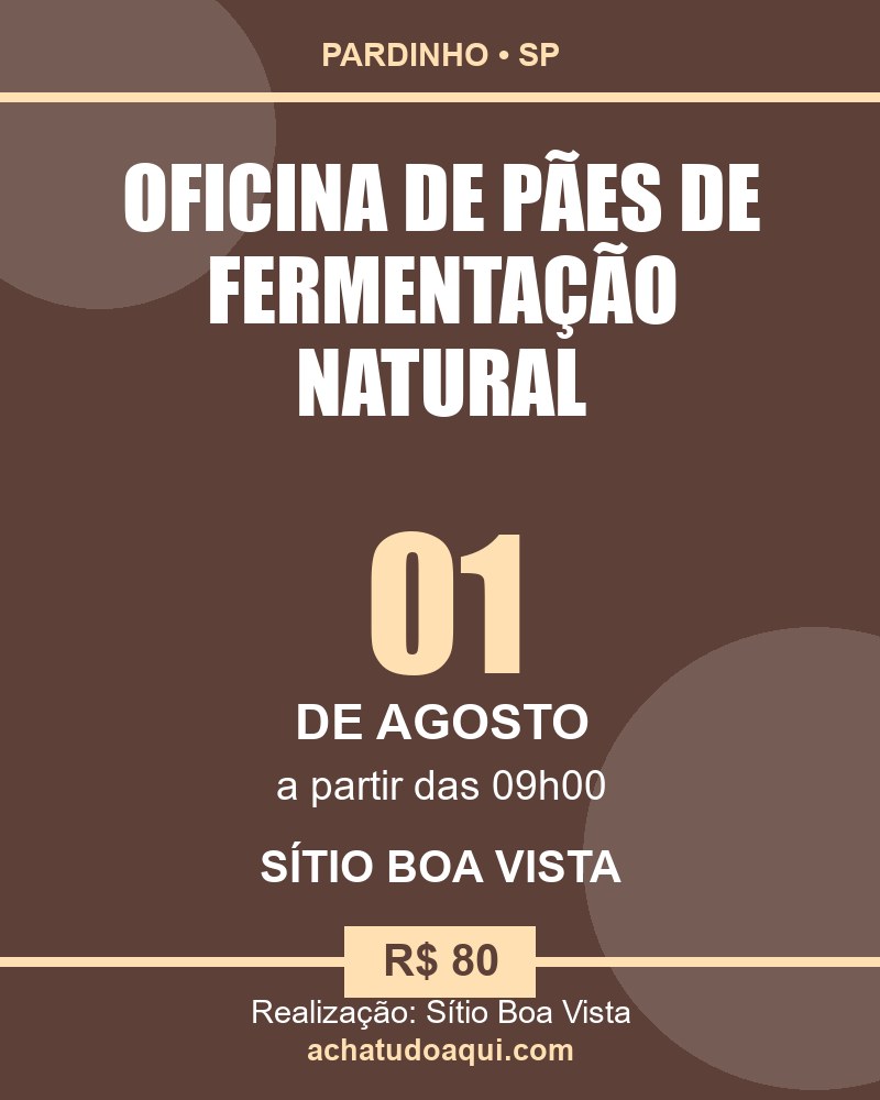 Cartaz: Oficina de Pães de Fermentação Natural