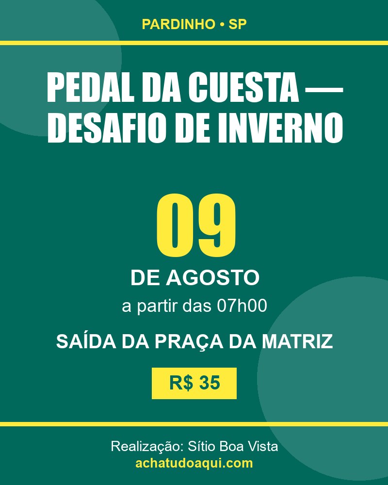 Cartaz: Pedal da Cuesta — Desafio de Inverno